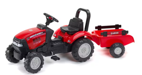Šlapací traktor Case IH, s přívěsem (od 3 let)